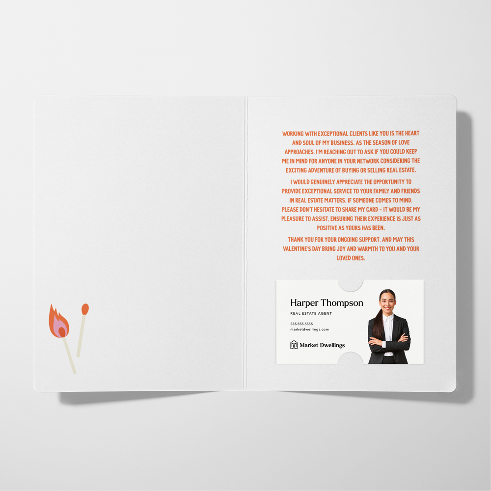 Set of You And Your Referrals Light Up My Business | Valentine's Day Greeting Cards | Envelopes Included | 111-GC001 Greeting Card Market Dwellings