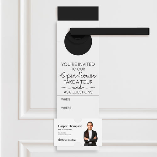 You're invited To Our Open House | Door Hangers Door Hanger Market Dwellings