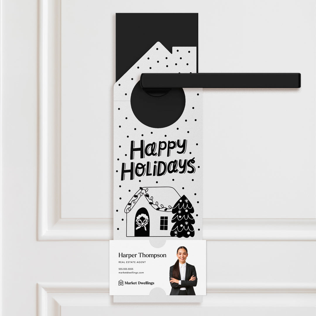Happy Holidays Door Hangers Holiday Door Hanger Market Dwellings WHITE