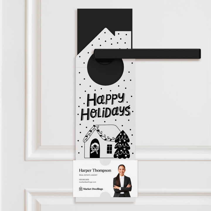 Happy Holidays Door Hangers Holiday Door Hanger Market Dwellings WHITE