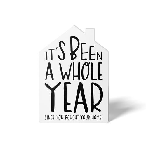 "It's Been A Whole Year" Home Anniversary | Real Estate & Mortgage Greeting Cards with Envelopes Greeting Card Market Dwellings WHITE 10