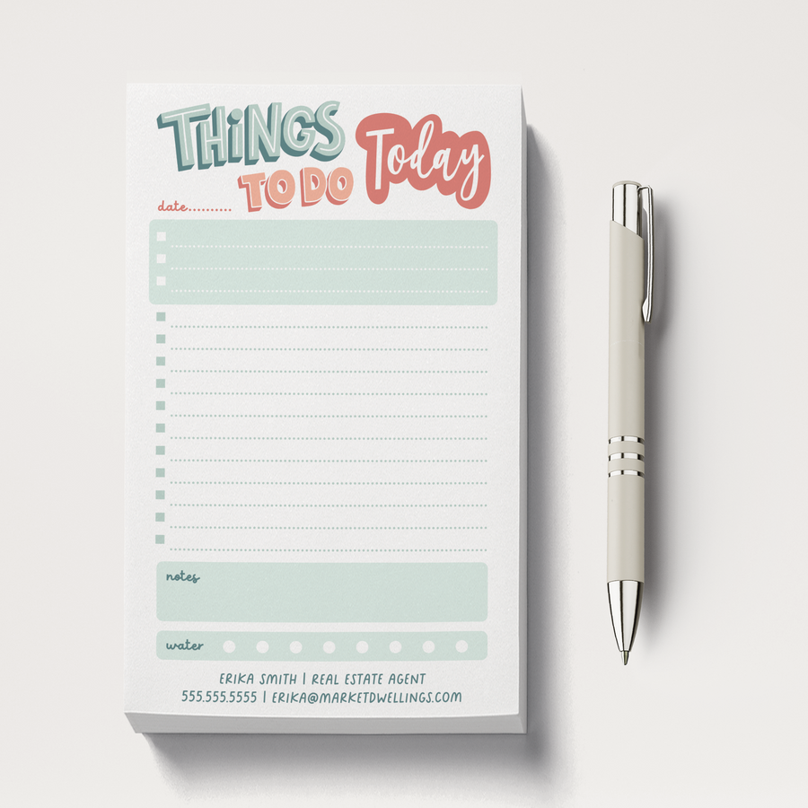 Set of Things To Do Today Notepads | 5 x 8in | 50 Tear-Off Sheets | 13-SNP Notepad Market Dwellings   