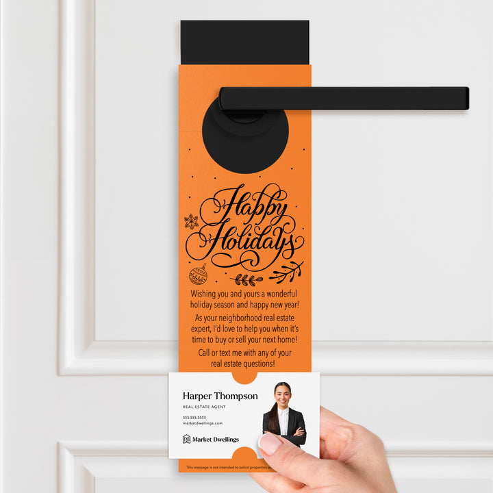 Happy Holidays | Real Estate Neighbor Door Hangers Holiday Door Hanger Market Dwellings