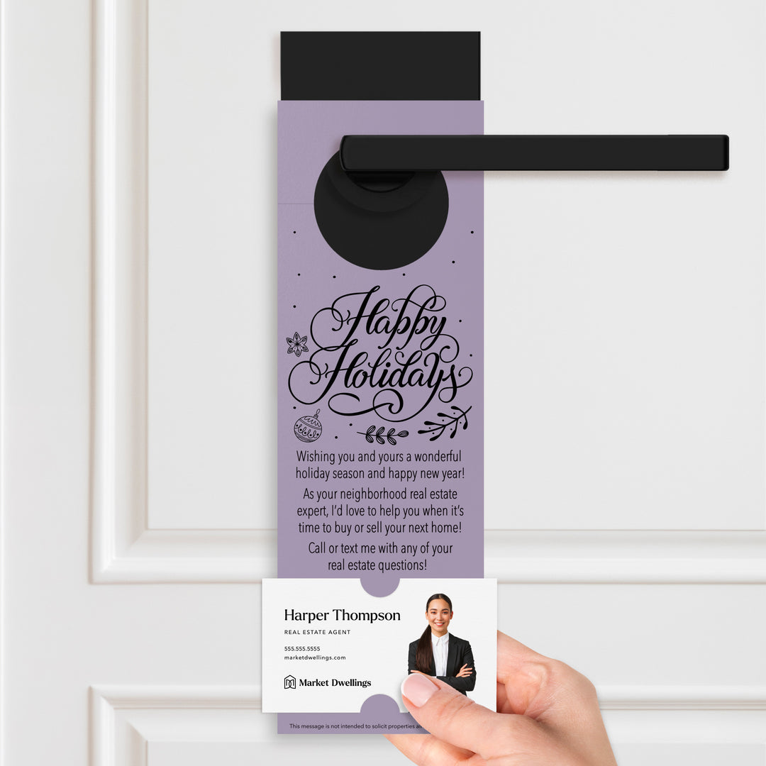 Happy Holidays | Real Estate Neighbor Door Hangers Holiday Door Hanger Market Dwellings