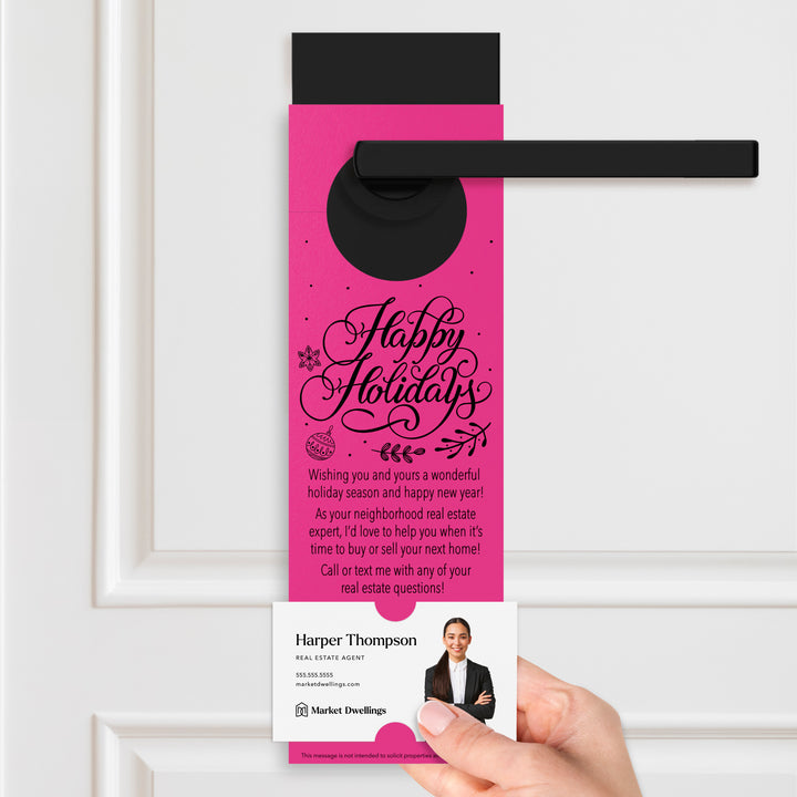 Happy Holidays | Real Estate Neighbor Door Hangers Holiday Door Hanger Market Dwellings