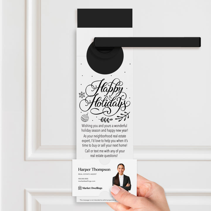 Happy Holidays | Real Estate Neighbor Door Hangers Holiday Door Hanger Market Dwellings