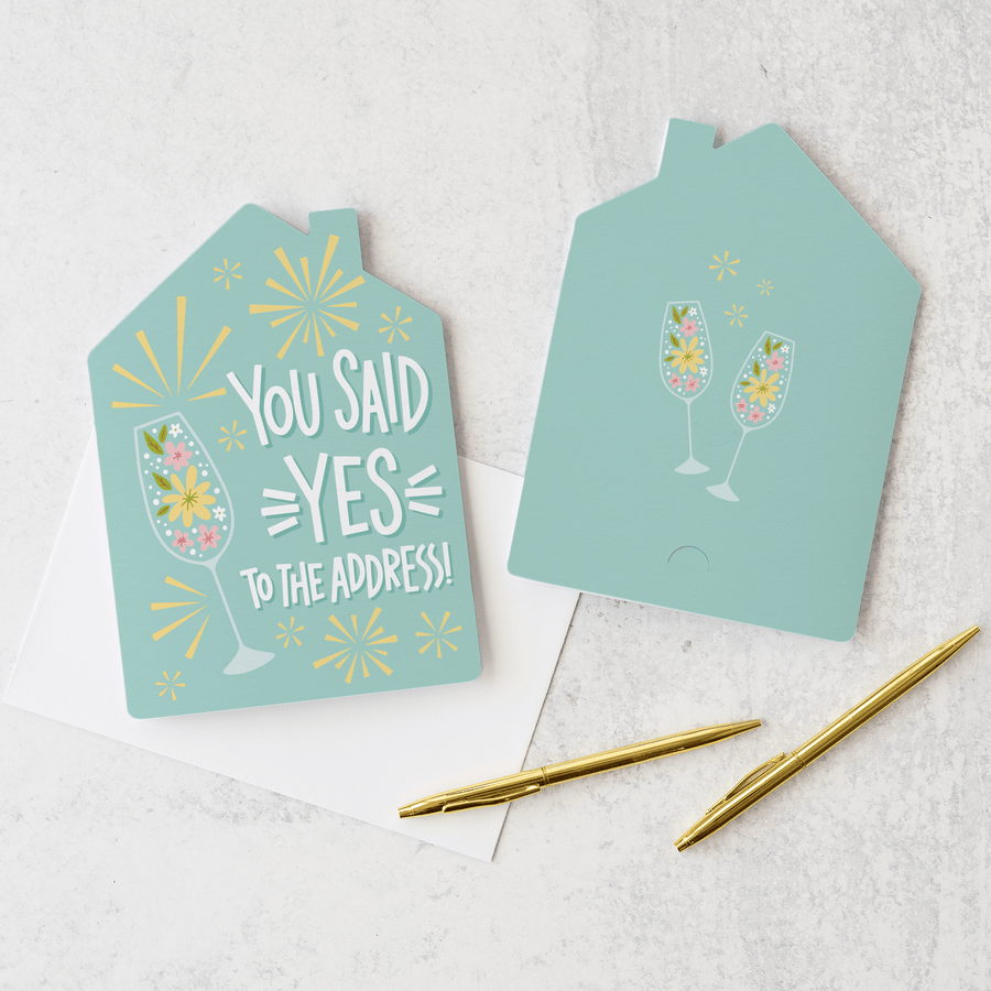 Set of You said yes to the address! | Greeting Cards | Envelopes Included | 151-GC002-AB Greeting Card Market Dwellings SEAFOAM  