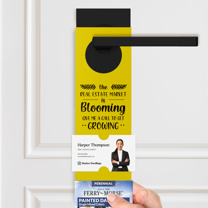 The Real Estate Market is Blooming | Seed Packet Door Hangers Season Door Hanger Market Dwellings