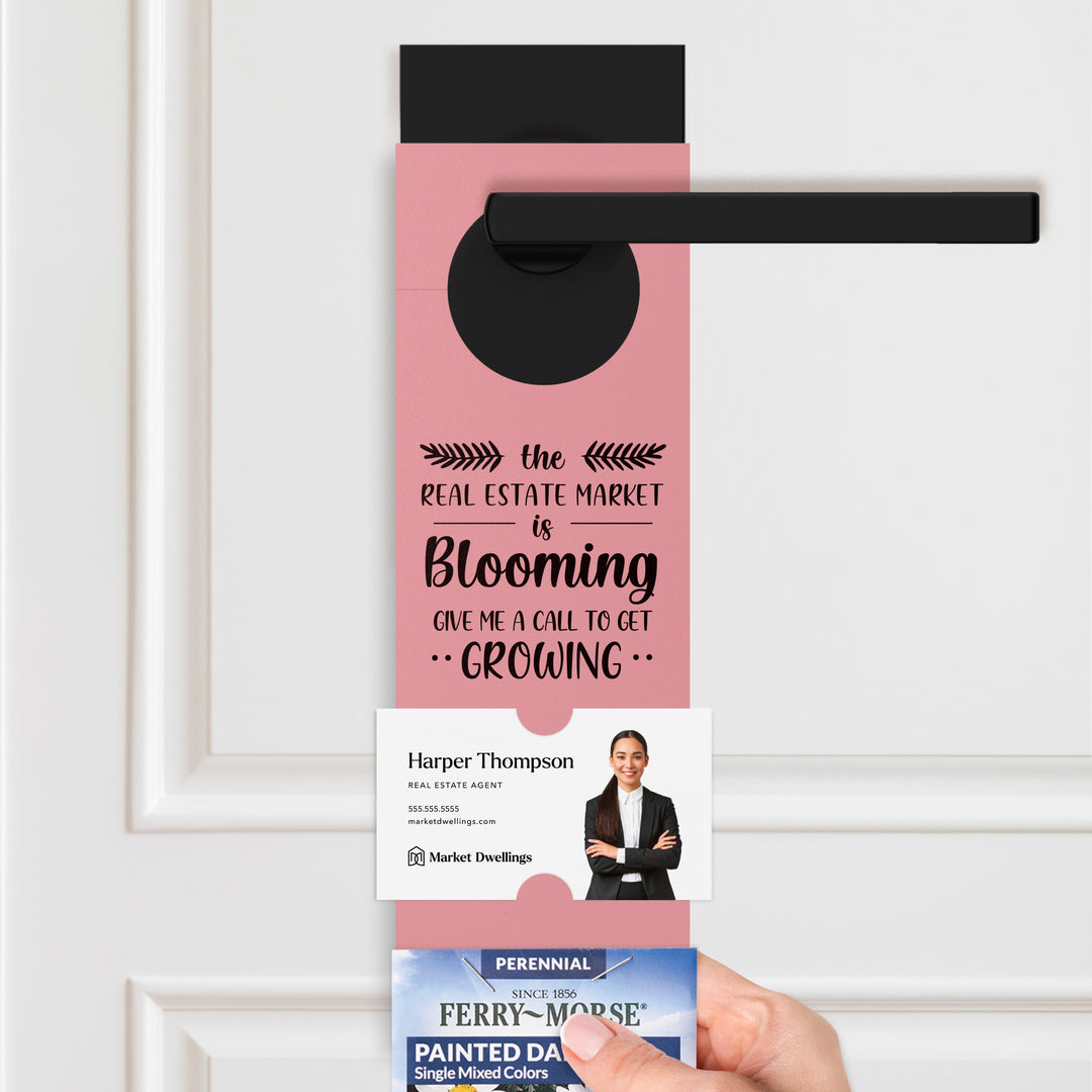 The Real Estate Market is Blooming | Seed Packet Door Hangers Season Door Hanger Market Dwellings