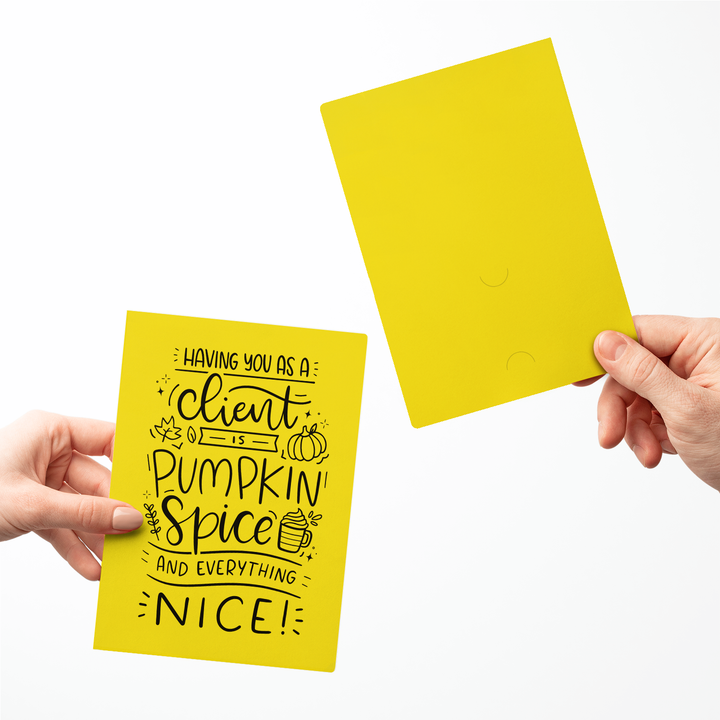 Set of Having You as a Client is Pumpkin Spice and Everything Nice Greeting Cards | Envelopes Included Greeting Card Market Dwellings