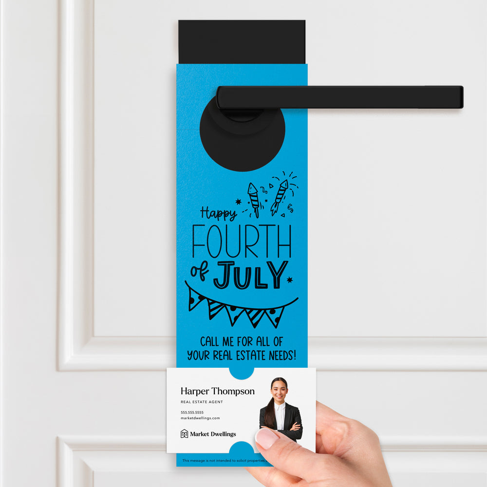 Happy Fourth of July | Real Estate Door Hangers Holiday Door Hanger Market Dwellings