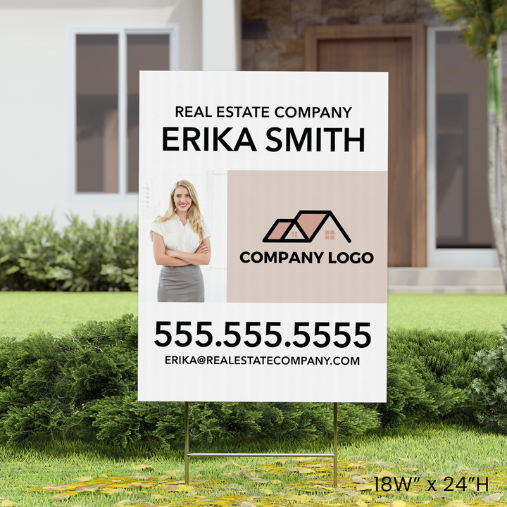Customizable | Minimalist Real Estate Sign | DSP-11 Sign Panel Market Dwellings 18in W x 24in H Corrugated Plastic None