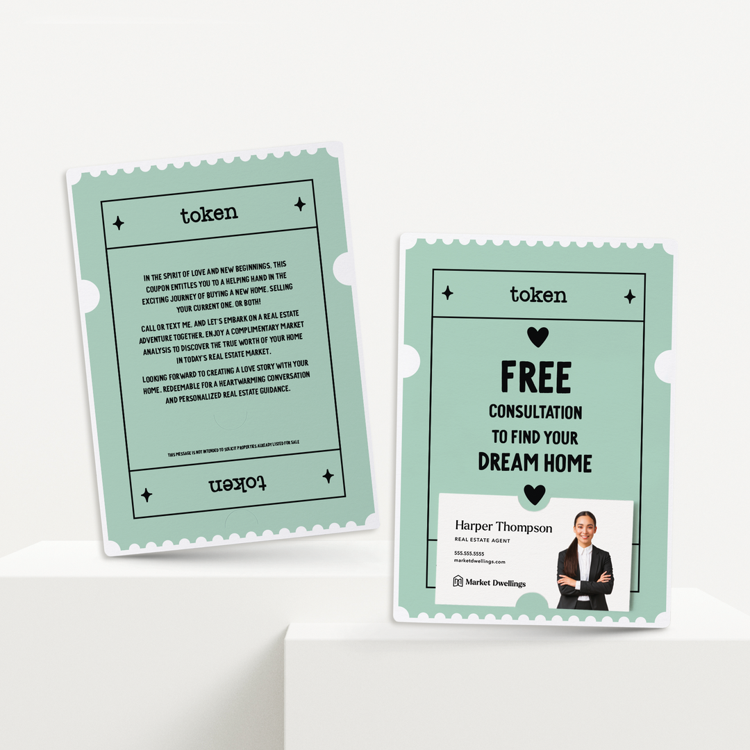 Set of Free Consultation To Find Your Dream Home | Valentine's Day Mailers | Envelopes Included | M19-M007-AB Mailer Market Dwellings