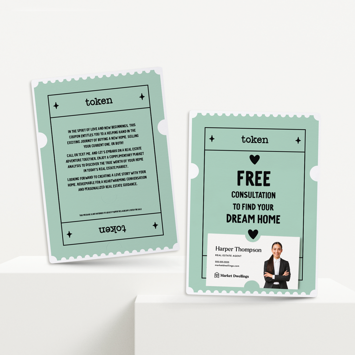 Set of Free Consultation To Find Your Dream Home | Valentine's Day Mailers | Envelopes Included | M19-M007-AB Mailer Market Dwellings