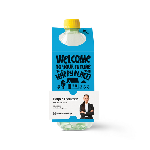 Welcome To Your Future Happy Place | Open House Bottle Hang Tags Bottle Tag Market Dwellings