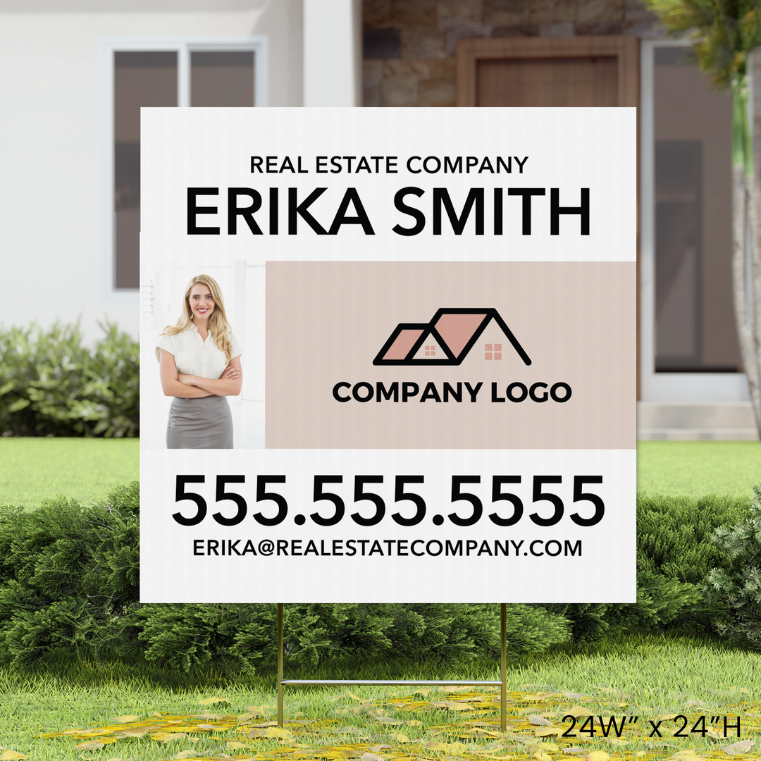 Customizable | Minimalist Real Estate Sign | DSP-11 Sign Panel Market Dwellings 24in W x 24in H Corrugated Plastic None