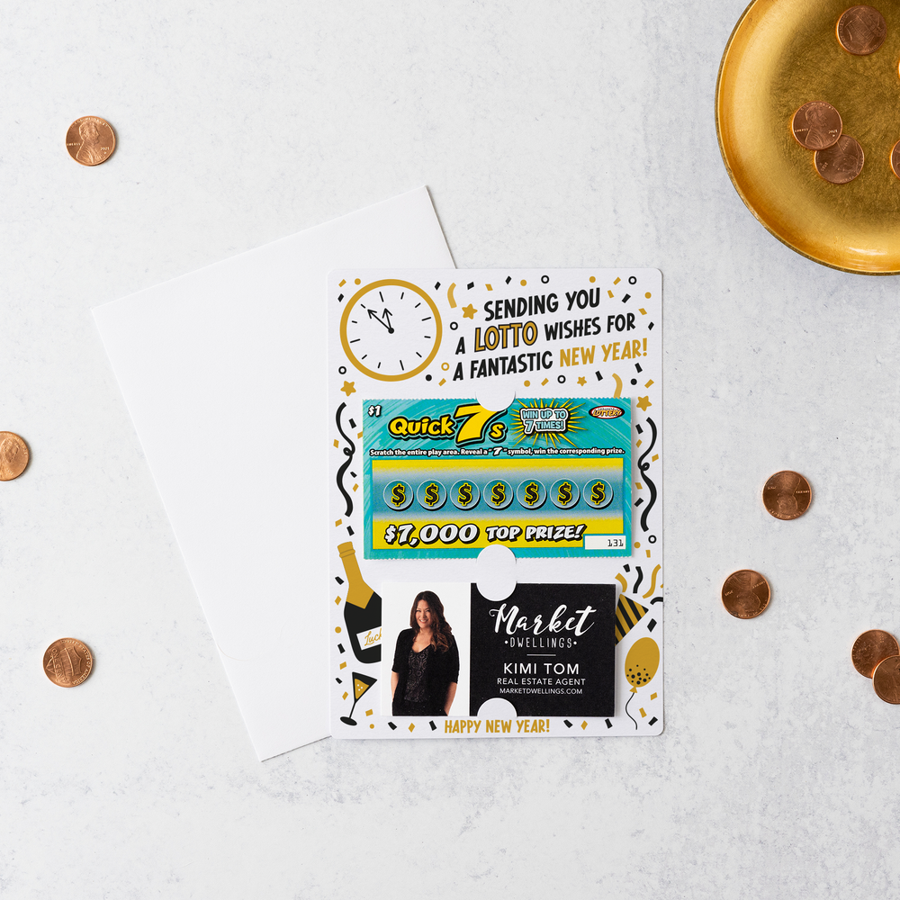 Set of Sending you a LOTTO of Wishes for a Fantastic New Year! | New Year Mailers | Envelopes Included | M58-M002 Mailer Market Dwellings   