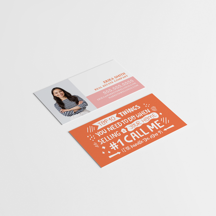 Top 10 Things You Need To Do When Selling Your Home | Real Estate Business Cards | BC-06-AB Business Cards Market Dwellings