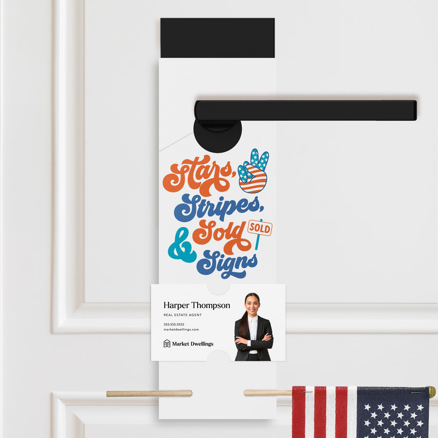 Stars, Stripes, and Sold Signs | 4th Of July Door Hangers | 31-DH004 Holiday Door Hanger Market Dwellings