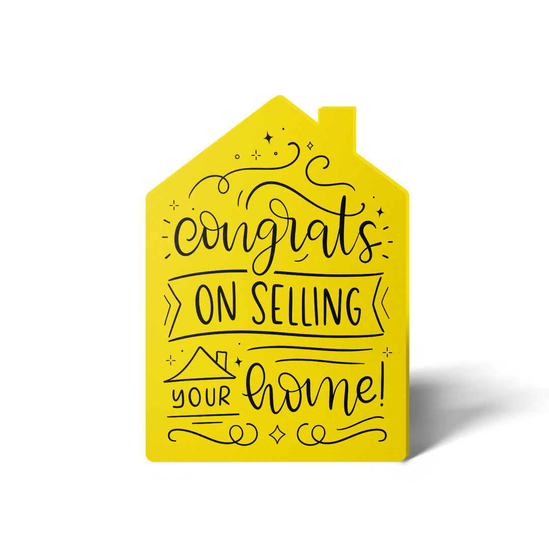 Set of Congrats on Selling Your Home Real Estate Agent Greeting Cards | Envelopes Included | 32-GC002 Greeting Card Market Dwellings LEMON