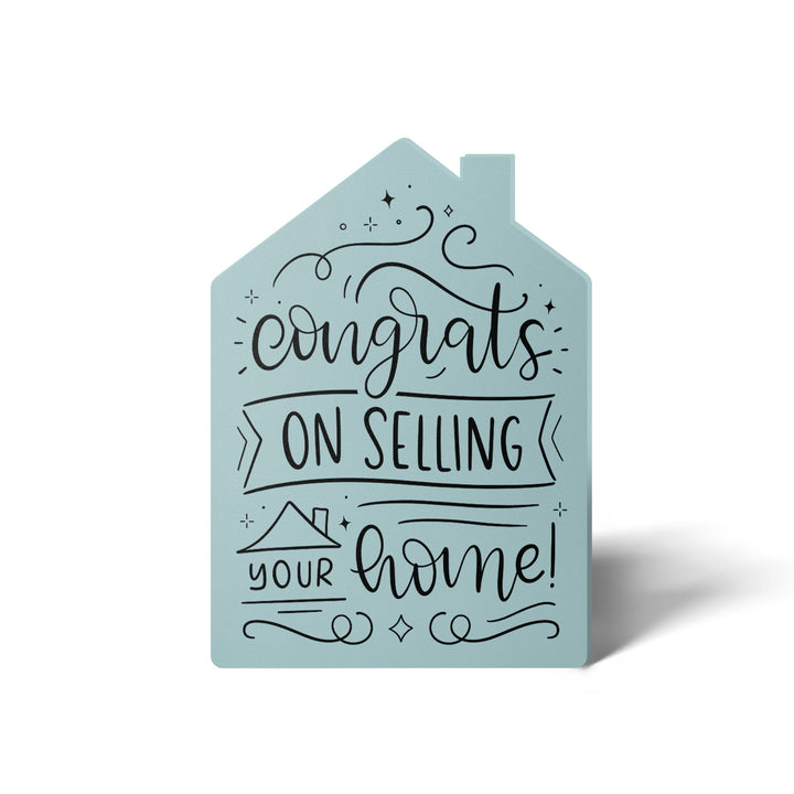 Set of Congrats on Selling Your Home Real Estate Agent Greeting Cards | Envelopes Included | 32-GC002 Greeting Card Market Dwellings LIGHT BLUE
