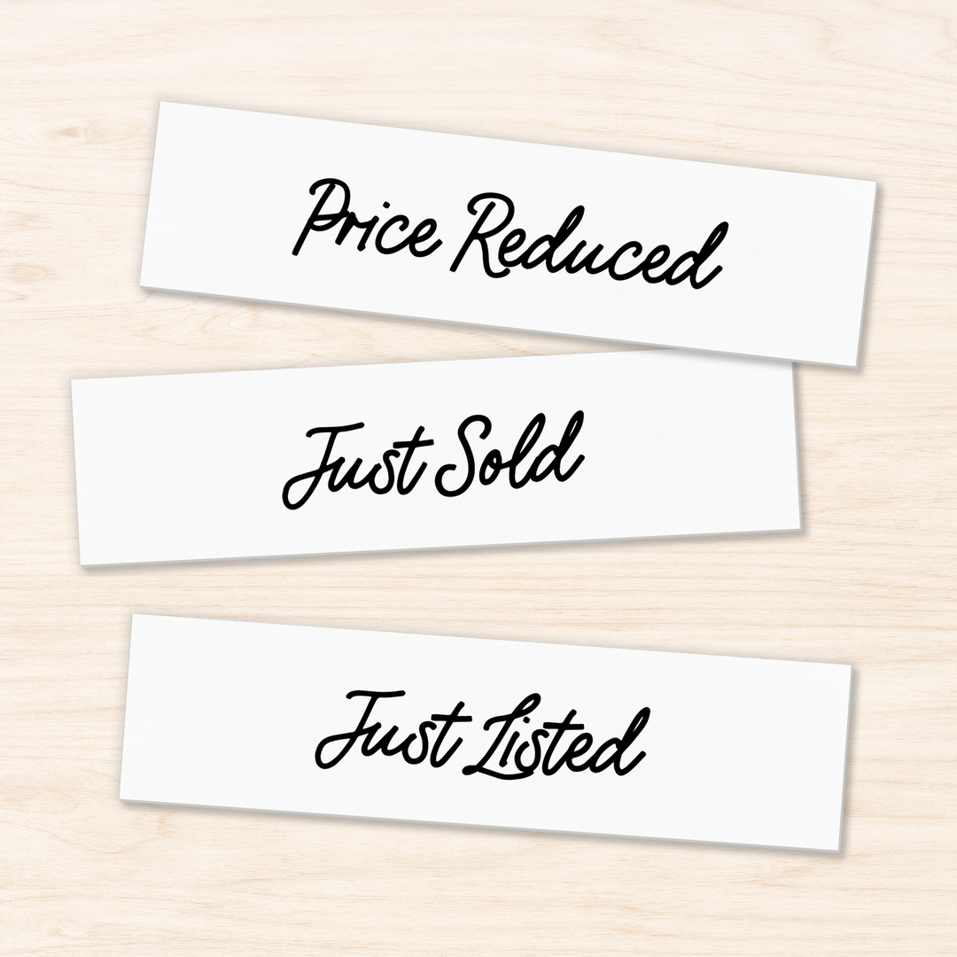 Set of 10 | Customizable Real Estate Sign Riders | DSR-5 Sign Rider Market Dwellings   