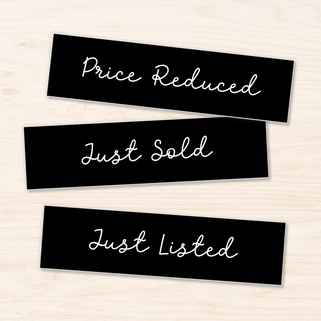 Set of 10 | Customizable Real Estate Sign Riders | DSR-4 Sign Rider Market Dwellings   