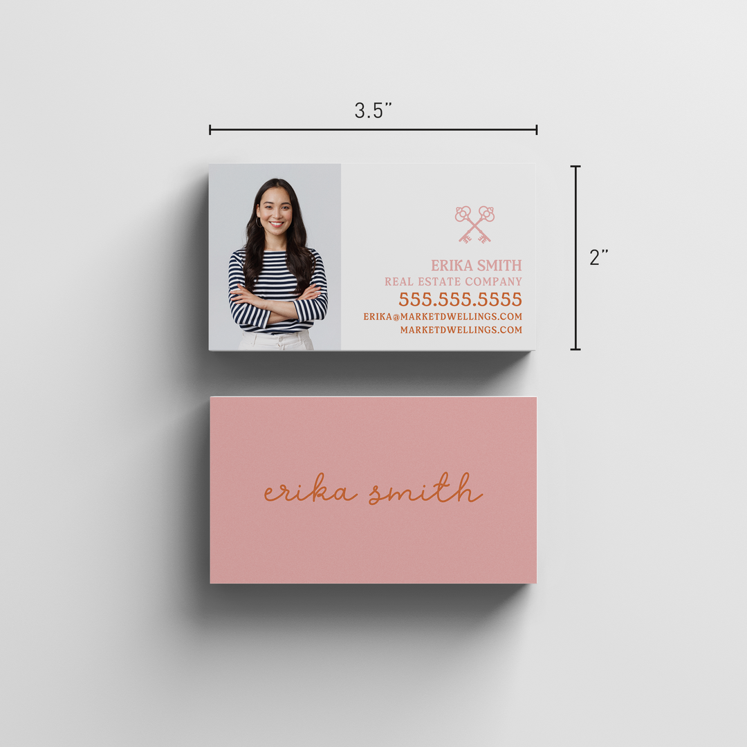 Simple Style | Business Cards | BC-05-AB Business Cards Market Dwellings BLUSH Square