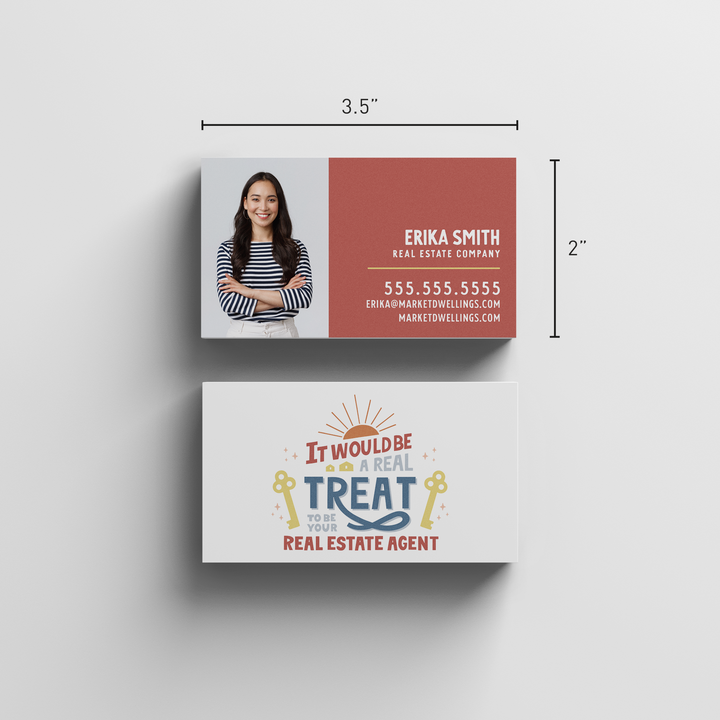 It Would Be a Real Treat to Be Your Real Estate Agent | Business Cards | BC-02 Business Cards Market Dwellings