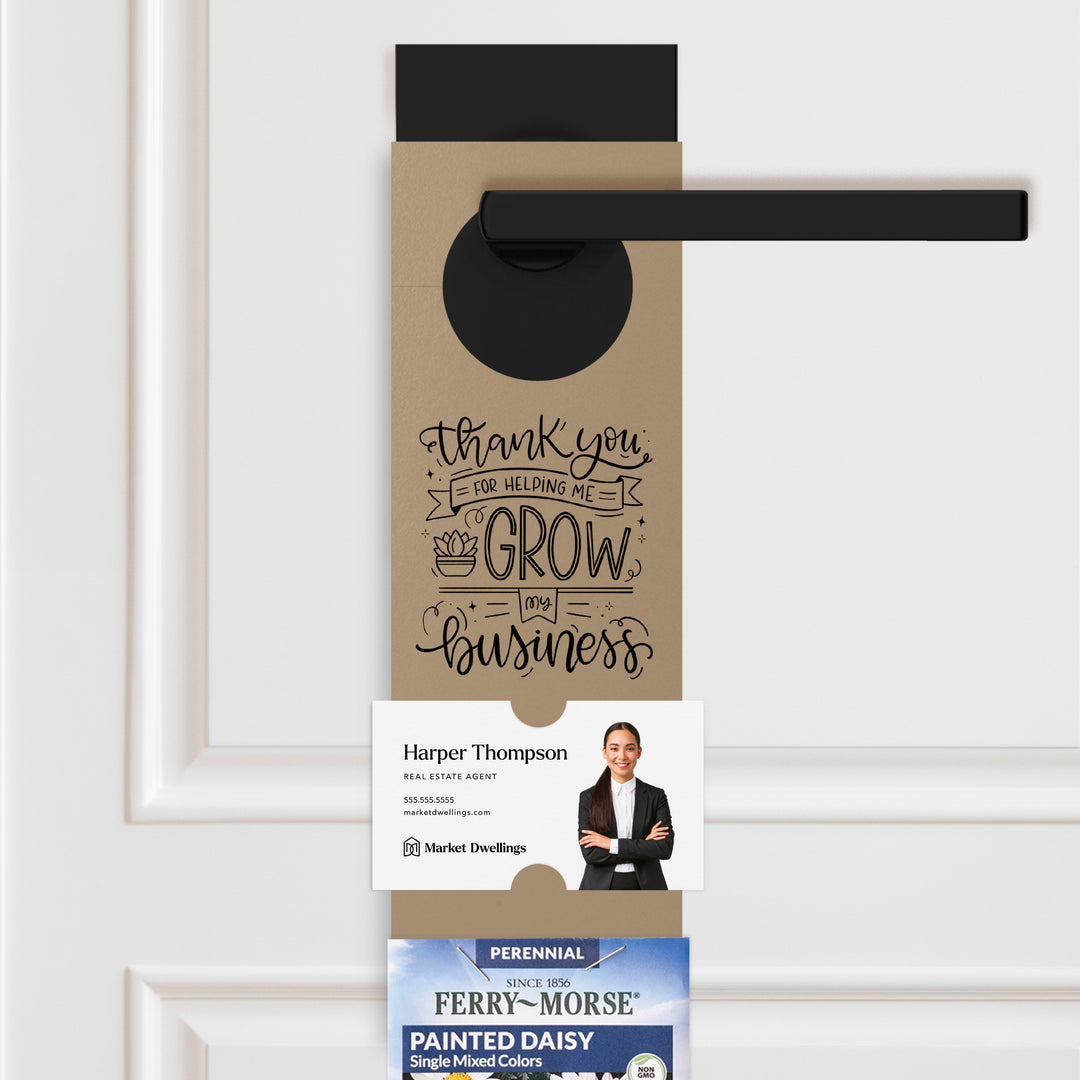 Thank You For Helping Me Grow My Business | Seed Packet Door Hangers Season Door Hanger Market Dwellings KRAFT