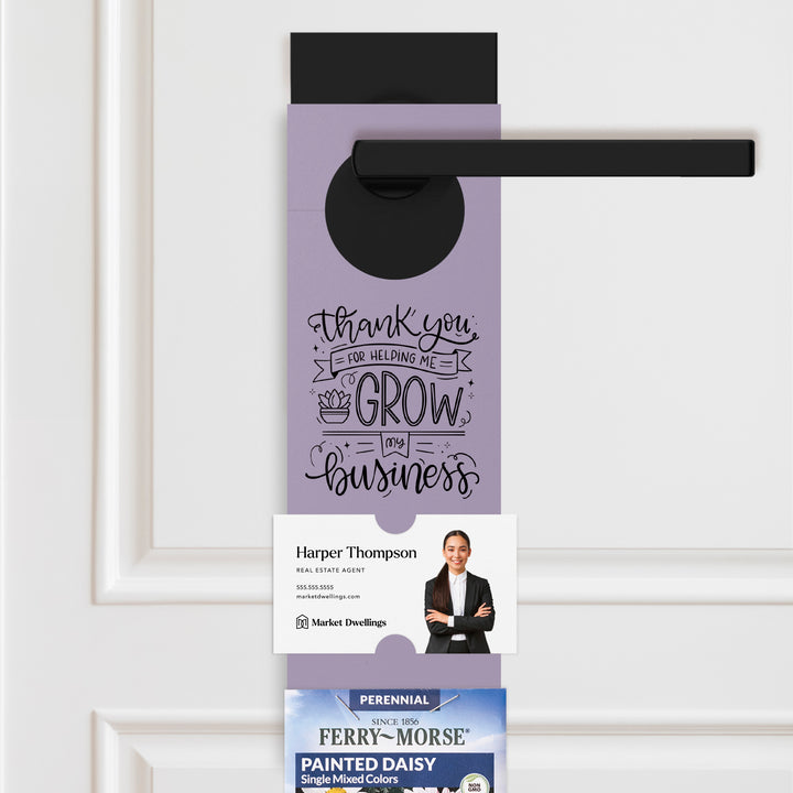 Thank You For Helping Me Grow My Business | Seed Packet Door Hangers Season Door Hanger Market Dwellings LIGHT PURPLE