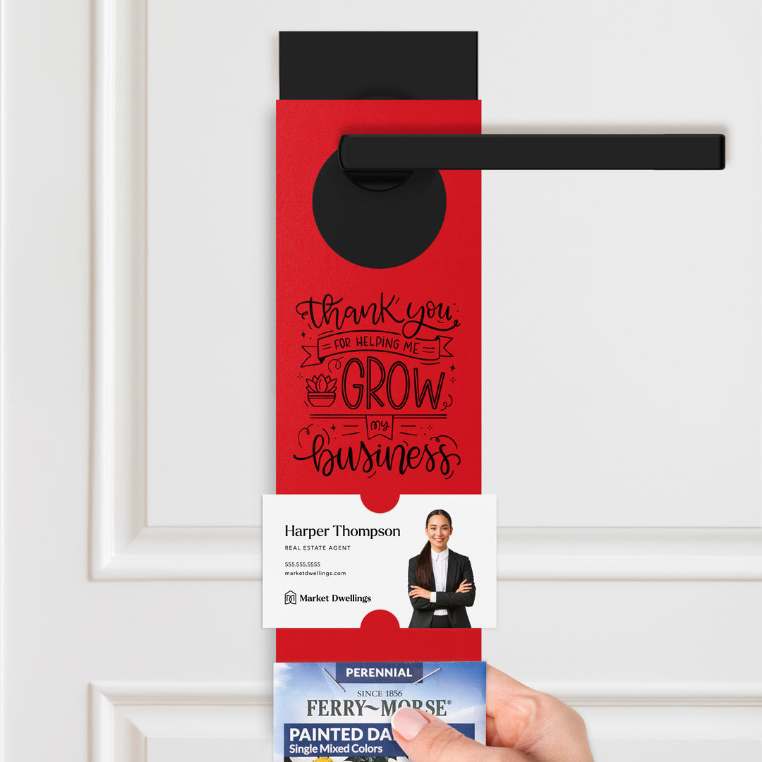 Thank You For Helping Me Grow My Business | Seed Packet Door Hangers Season Door Hanger Market Dwellings