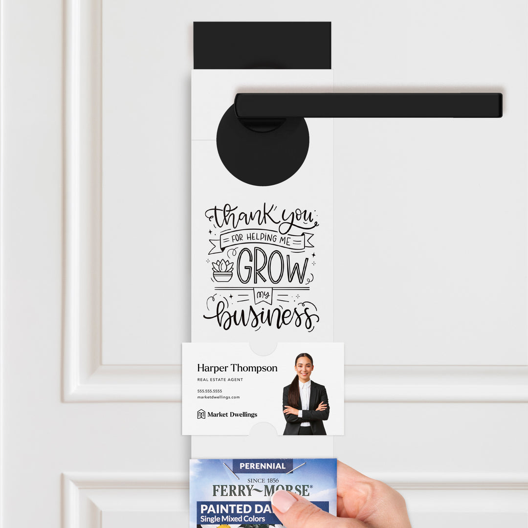 Thank You For Helping Me Grow My Business | Seed Packet Door Hangers Season Door Hanger Market Dwellings