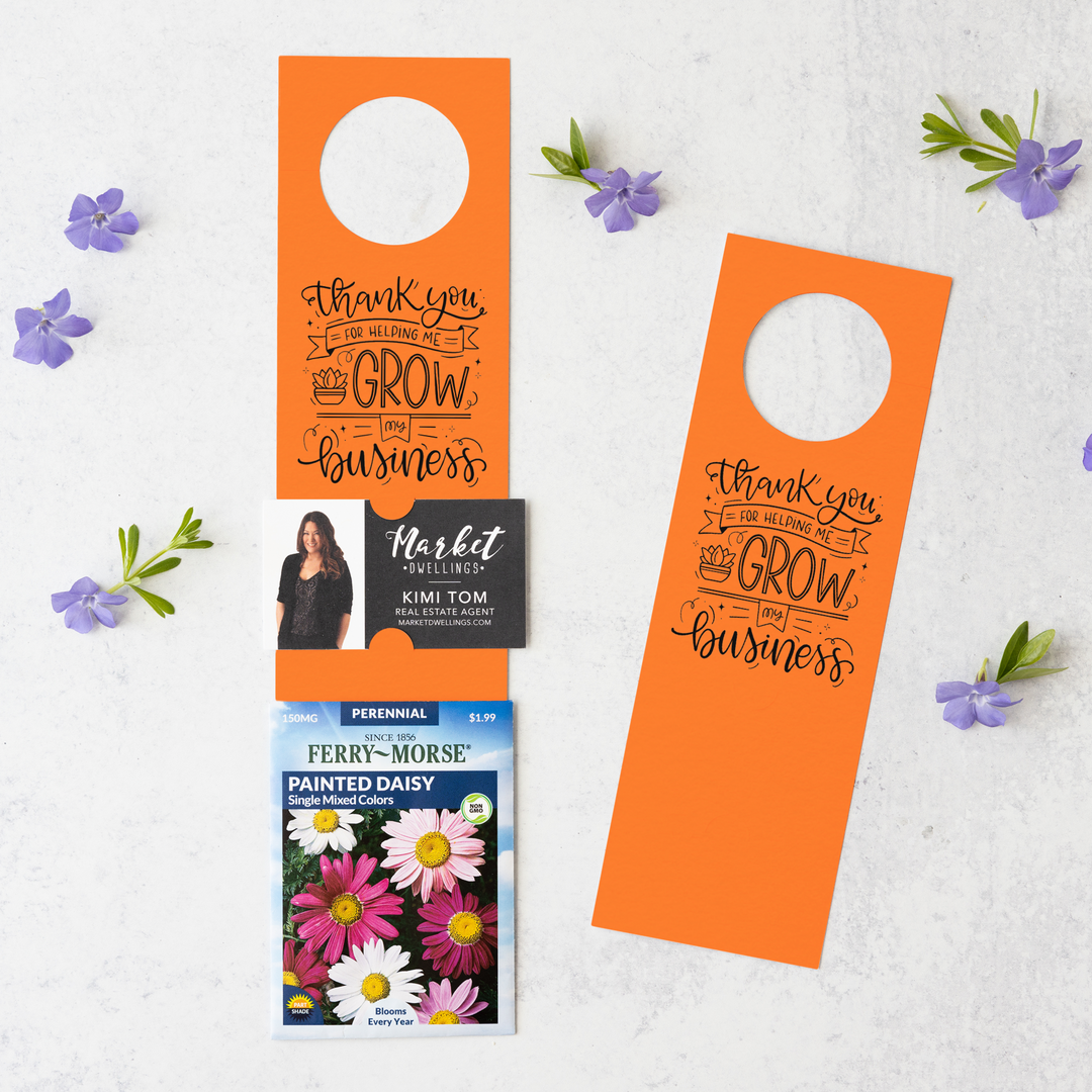 Thank You For Helping Me Grow My Business | Door Hangers for Seed Packets | 4-DH003 Door Hanger Market Dwellings CARROT  