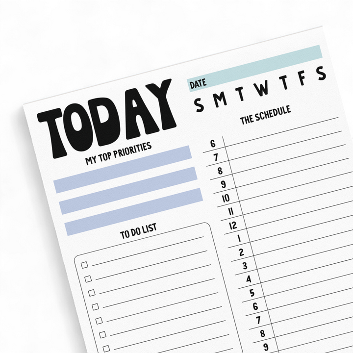 Customizable Today Notepad | 8.5 x 11in | 50 Tear-Off Sheets | 4-NP Notepad Market Dwellings
