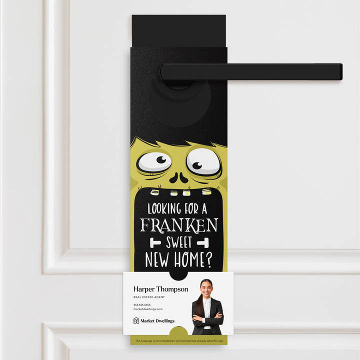 Looking For a Franken Sweet New Home? | Real Estate Door Hangers Holiday Door Hanger Market Dwellings