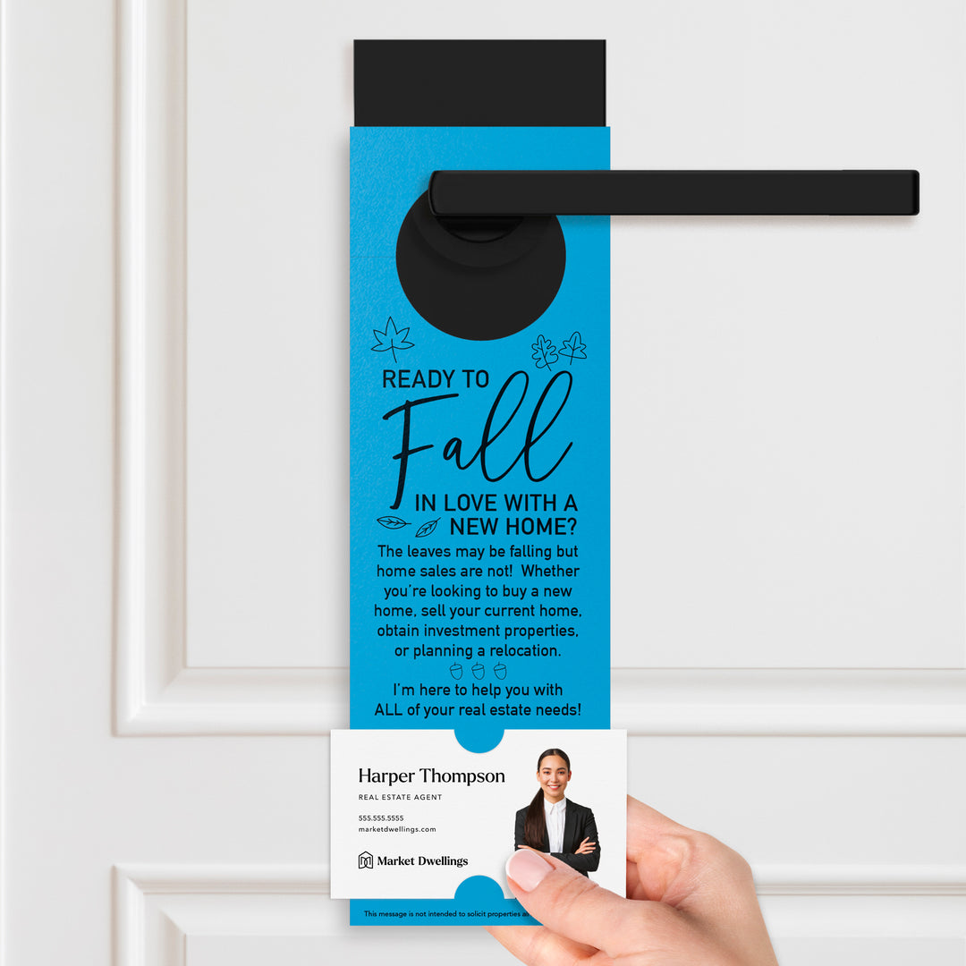 Ready to FALL in Love with a New Home | Door Hangers | 5-DH001 Season Door Hanger Market Dwellings