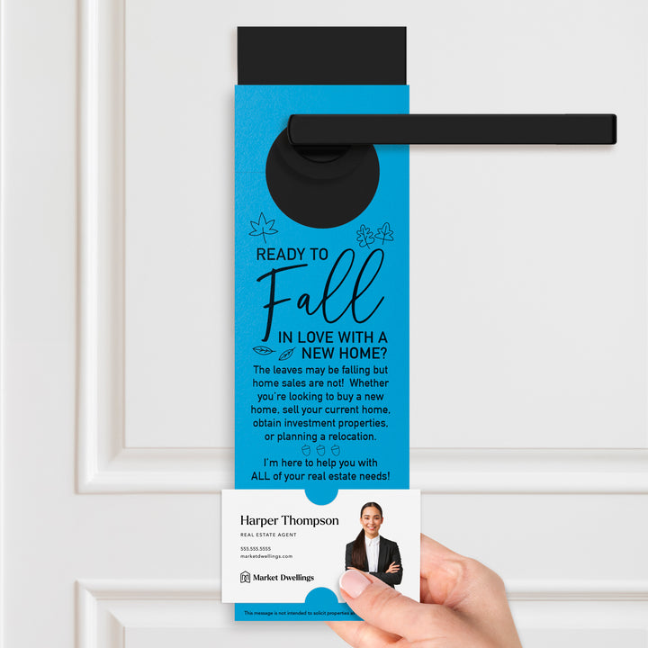 Ready to FALL in Love with a New Home | Door Hangers | 5-DH001 Season Door Hanger Market Dwellings