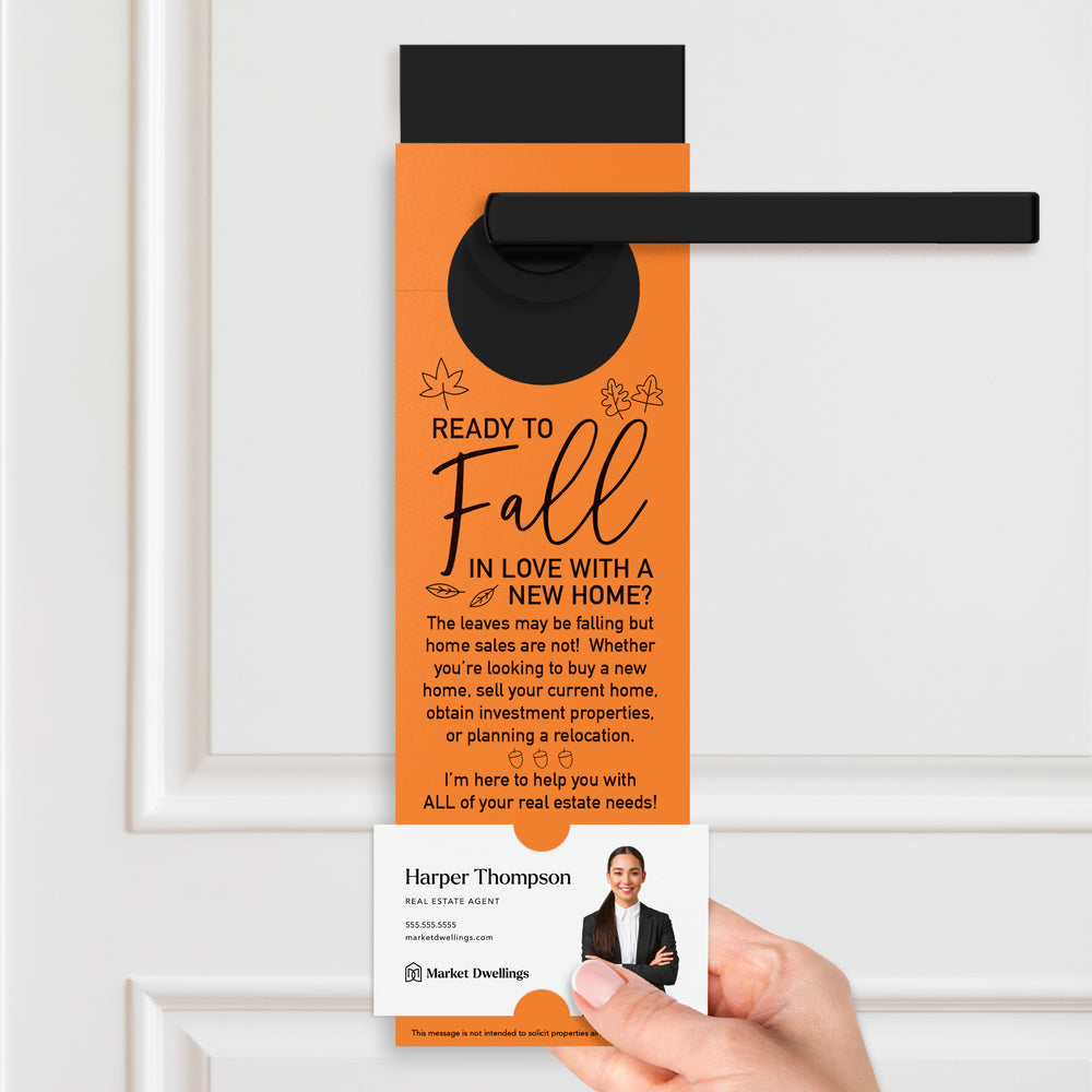 Ready to FALL in Love with a New Home | Door Hangers | 5-DH001 Season Door Hanger Market Dwellings