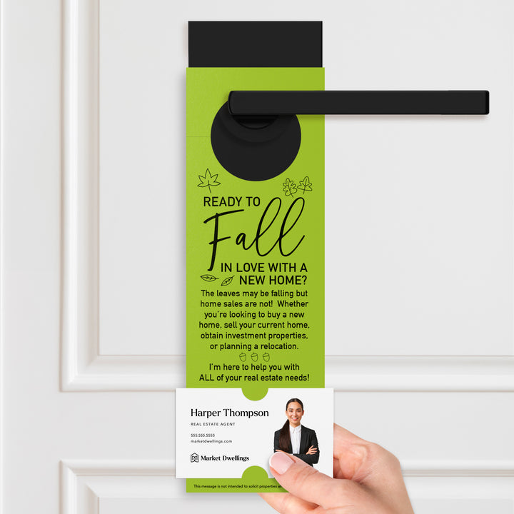 Ready to FALL in Love with a New Home | Door Hangers | 5-DH001 Season Door Hanger Market Dwellings