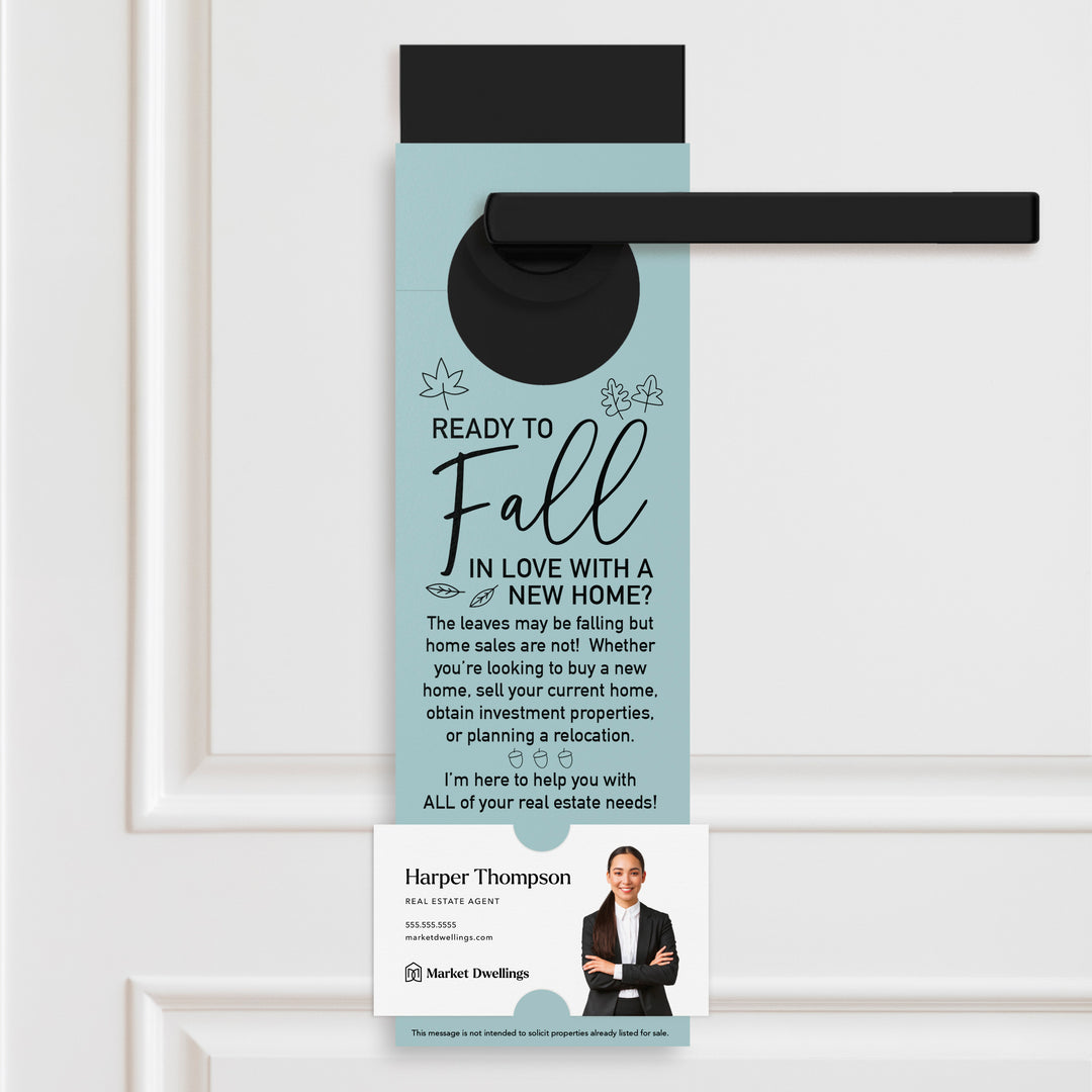 Ready to FALL in Love with a New Home | Door Hangers | 5-DH001 Season Door Hanger Market Dwellings LIGHT BLUE