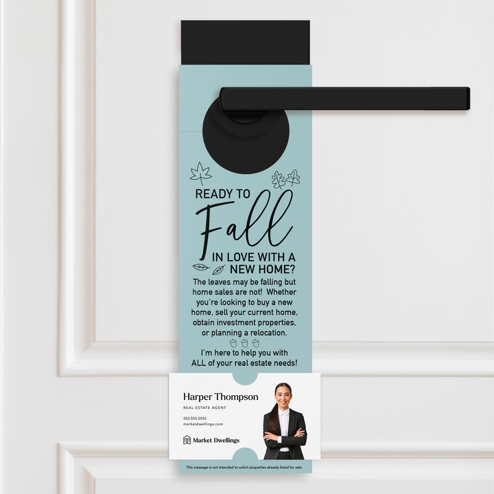 Ready to FALL in Love with a New Home | Door Hangers | 5-DH001 Season Door Hanger Market Dwellings LIGHT BLUE