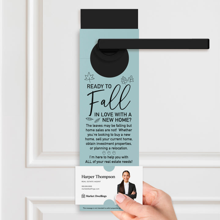 Ready to FALL in Love with a New Home | Door Hangers | 5-DH001 Season Door Hanger Market Dwellings