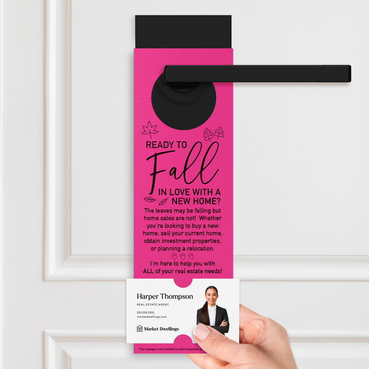 Ready to FALL in Love with a New Home | Door Hangers | 5-DH001 Season Door Hanger Market Dwellings
