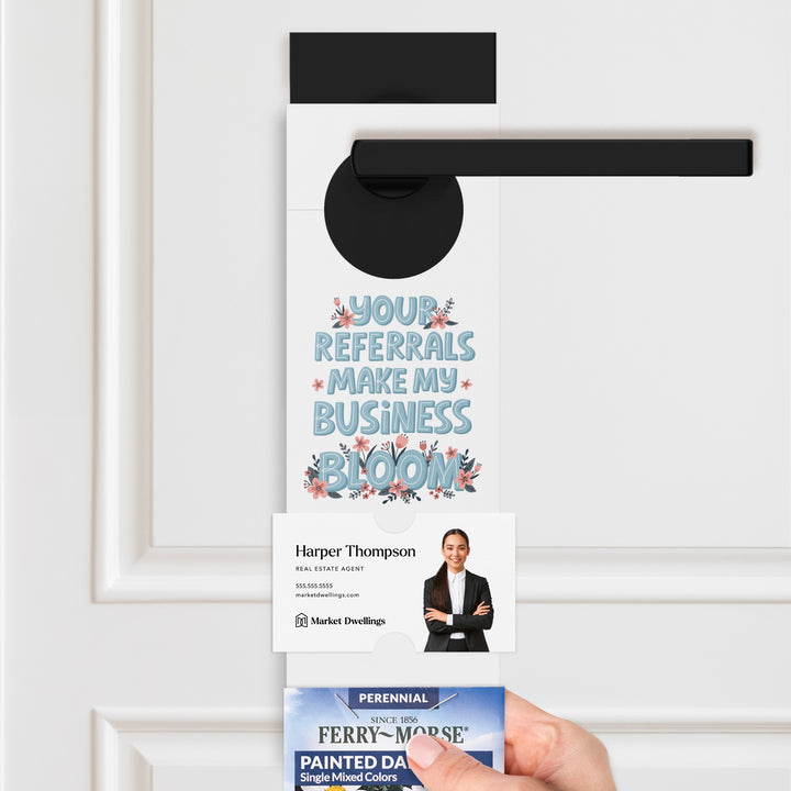 Your Referrals Make My Business Bloom | Seed Packet Door Hangers Season Door Hanger Market Dwellings