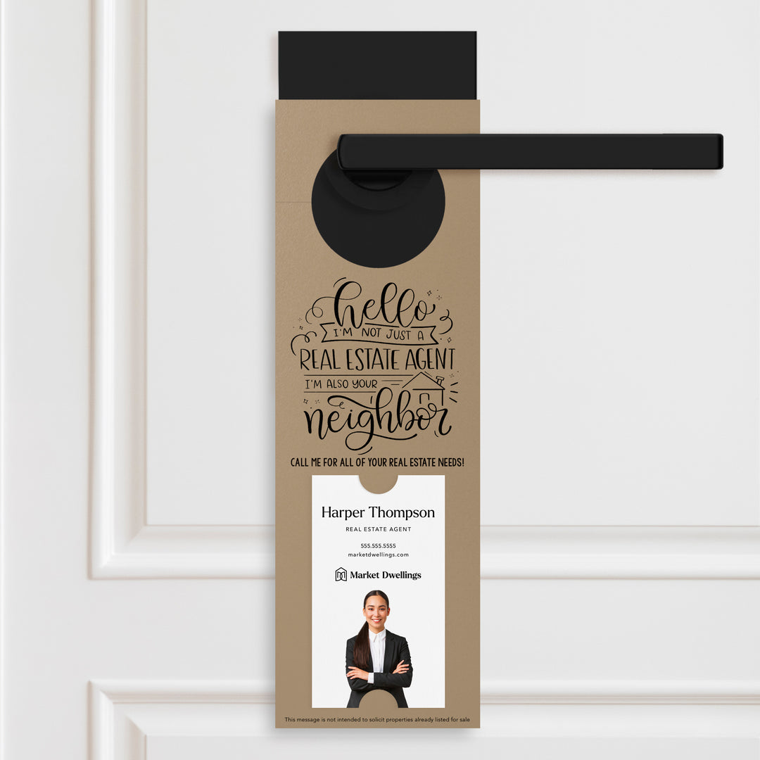 Vertical | I'm not just a Real Estate Agent | Door Hangers | 5-DH005 Door Hanger Market Dwellings KRAFT