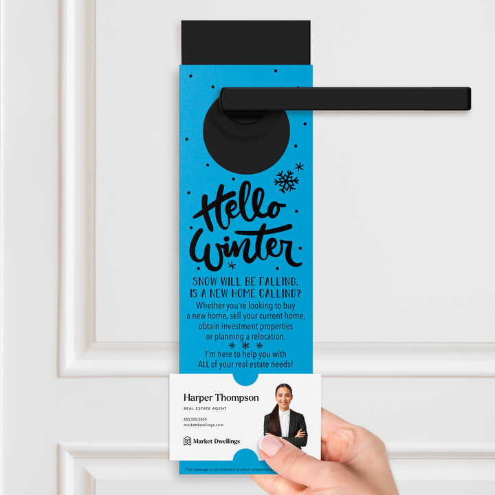 Hello Winter | Real Estate Door Hangers Holiday Door Hanger Market Dwellings
