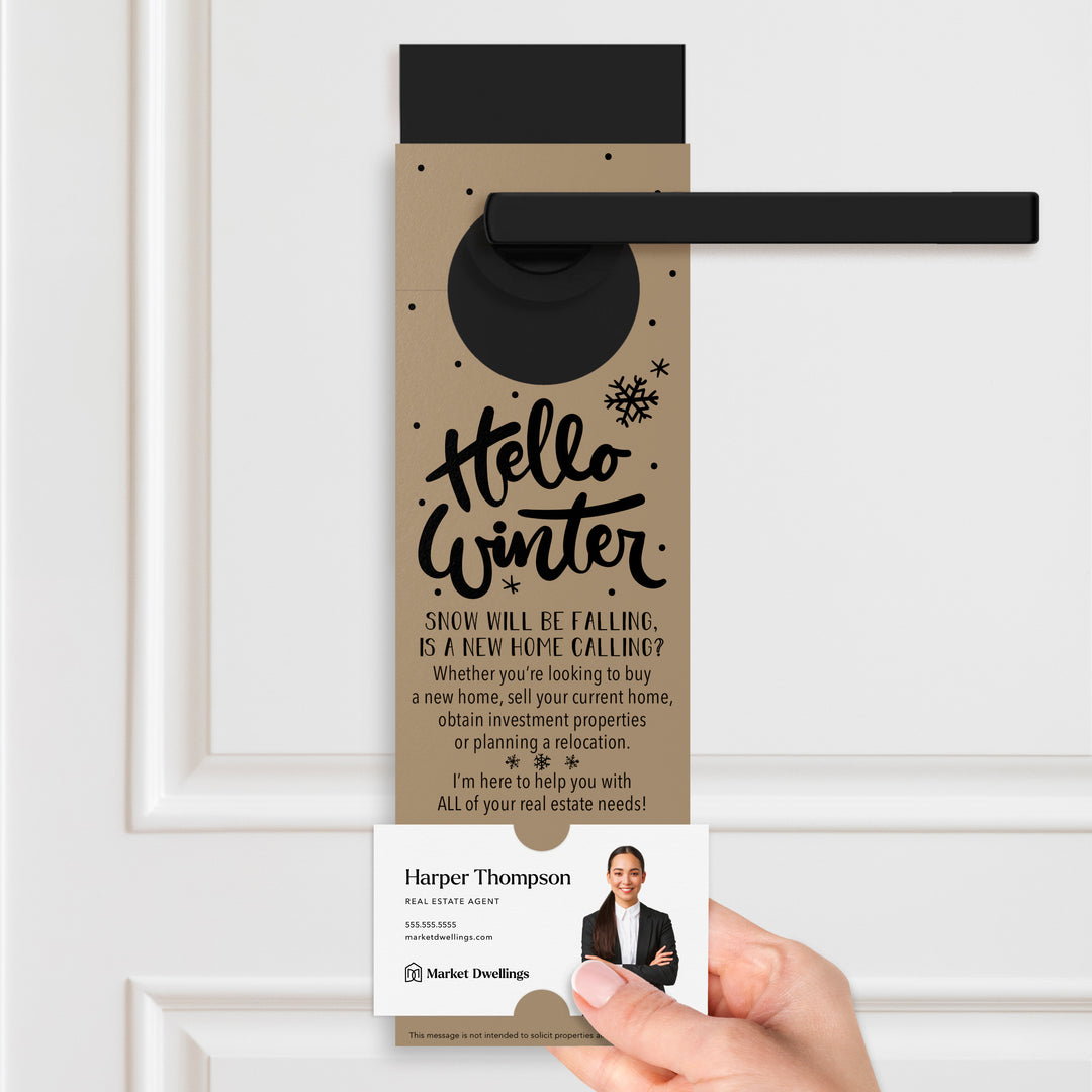 Hello Winter | Real Estate Door Hangers Holiday Door Hanger Market Dwellings