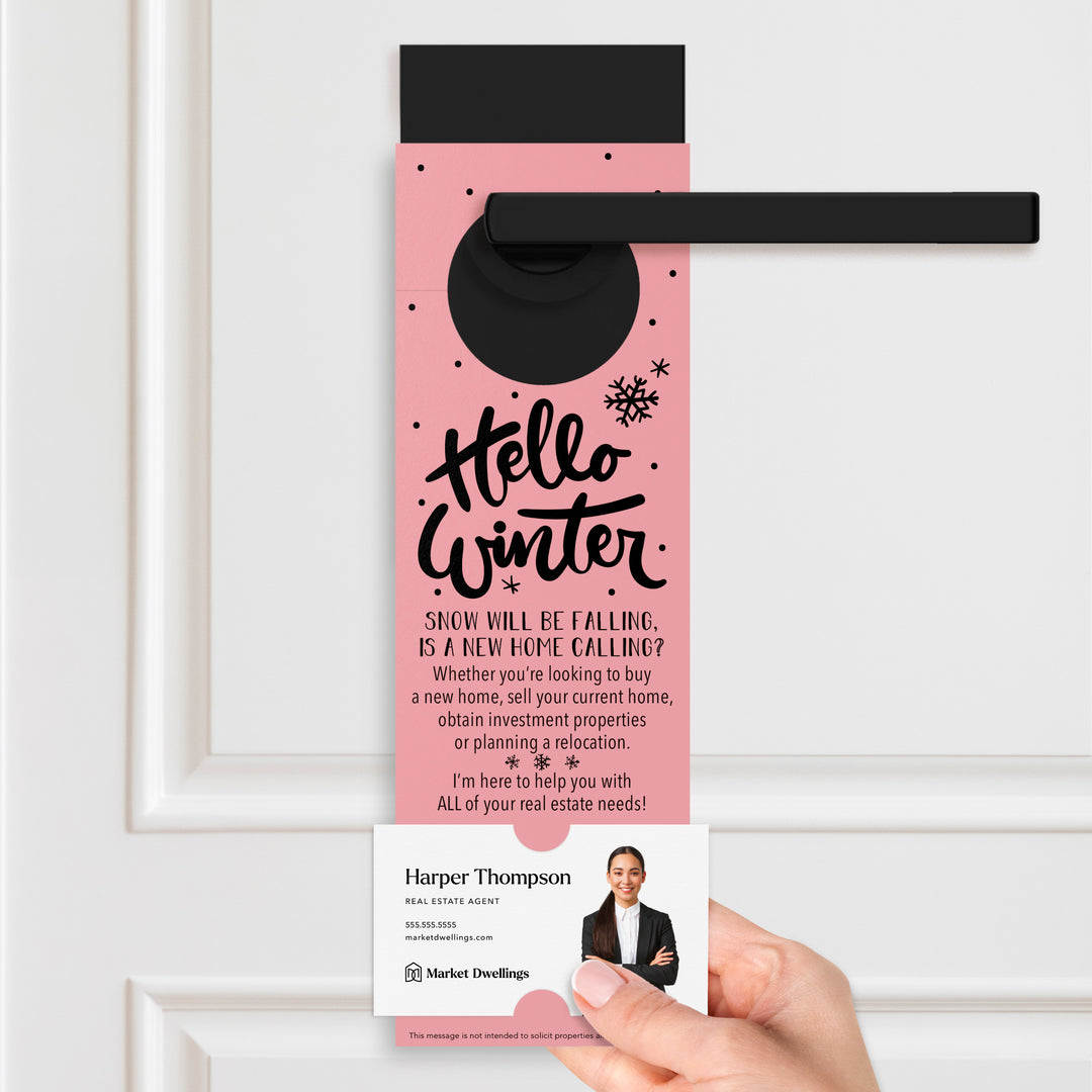 Hello Winter | Real Estate Door Hangers Holiday Door Hanger Market Dwellings