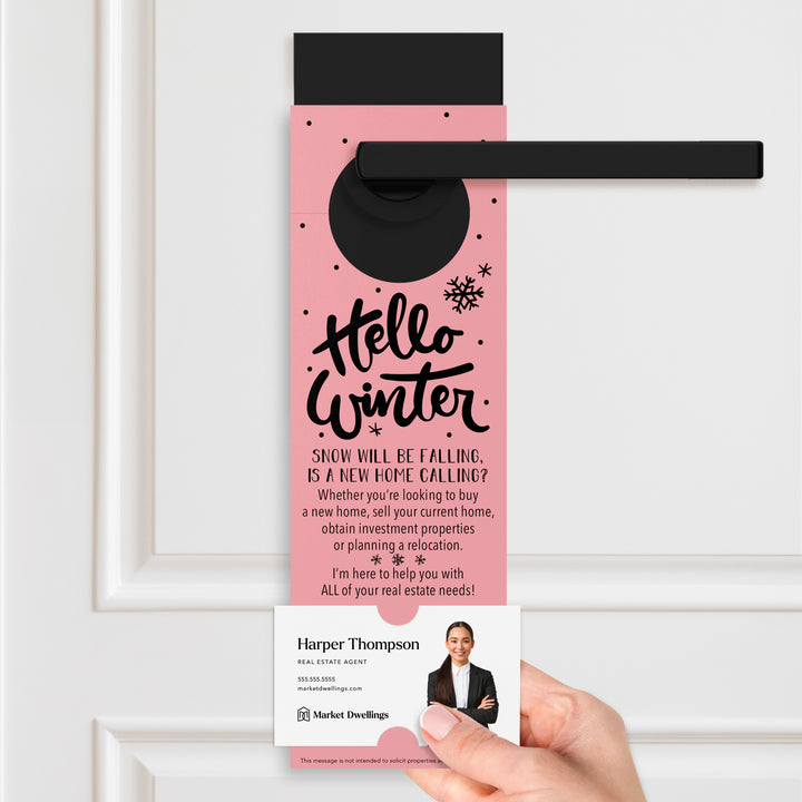 Hello Winter | Real Estate Door Hangers Holiday Door Hanger Market Dwellings
